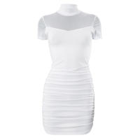 CUTENOVA Vestido Mini Dark Goth Y2k Bodycon Para Mujer Transpirable Patchwork See through Fiesta Streetwear Polyester Spandex - details 10