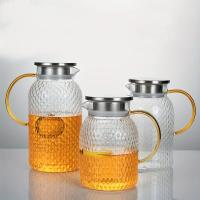 Jarrón De Vidrio De Alta Resistencia Con Tapa Para Bebidas Frías Y Calientes Té Frío Jugo Leche Jarrón Pesado Para Adultos - details 7