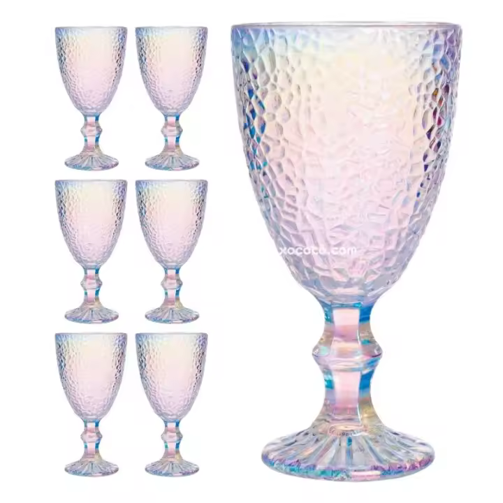 Set 6 copas "Iris" 325cc Cristal de Alta Calidad, Copas de Lujo Colección Iris, Duraderos, Aesthetics - New Planet Home - 1