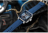 Reloj De Cuarzo Para Hombre MEGIR Con Cronógrafo Y Luz Propia Pantalla Cuadrada Resistente Al Agua Y Al Aire Libre Correa De Silicona Moda Casual - details 7