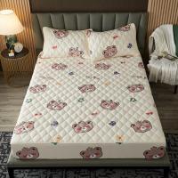 Sábana Impermeable Con Cinturones Elásticos Tamaño Queen/King Color Sólido Protector De Matrícula Para Cama Doble - details 17