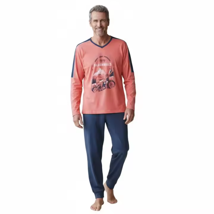 MASSANA pijama hombre invierno color naranja P751302 - 1