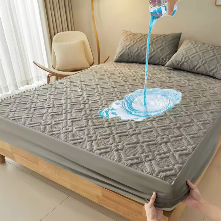 Sábana De Cama Impermeable Y Anti-Polvo Tamaño Twin Full King Queen Funda Para Manta Con Perforación Para Respirabilidad No Incluye Funda Para Almohada - 1