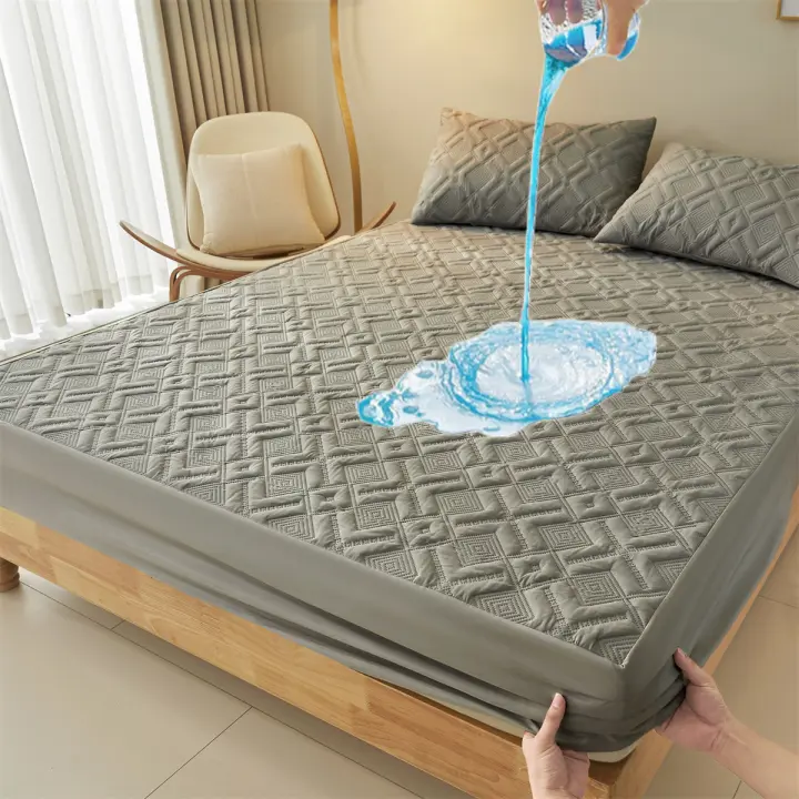 Sábana De Cama Impermeable Y Anti-Polvo Tamaño Twin Full King Queen Funda Para Manta Con Perforación Para Respirabilidad No Incluye Funda Para Almohada - 1
