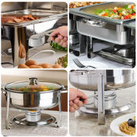 6Pcs Soporte De Combustible Para Chafing En Acero Inoxidable Con Cubierta De Seguridad Para Banquete Y Barbacoa - details 5