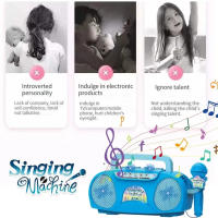 Máquina De Karaoke Para Niños Con Microfono Y Luces Juguete Musical Portátil Educativo Regalo Para Niñas Y Niños Viaje - details 6