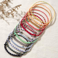 Pulsera Bohemia De Algodón Hecha a Mano Estilo De Vacaciones Correa Tejida Ajustable Para Mujer Accesorio Simplicidad Diaria - details 2