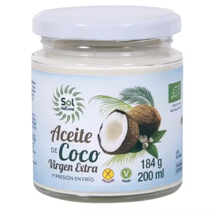 Solnatural Aceite De Coco Virgen Extra Pequeðo Bio 200 Ml.. - 1