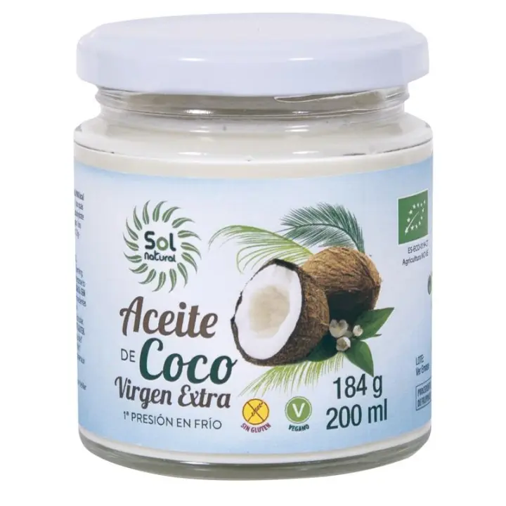 Solnatural Aceite De Coco Virgen Extra Pequeðo Bio 200 Ml.. - 1