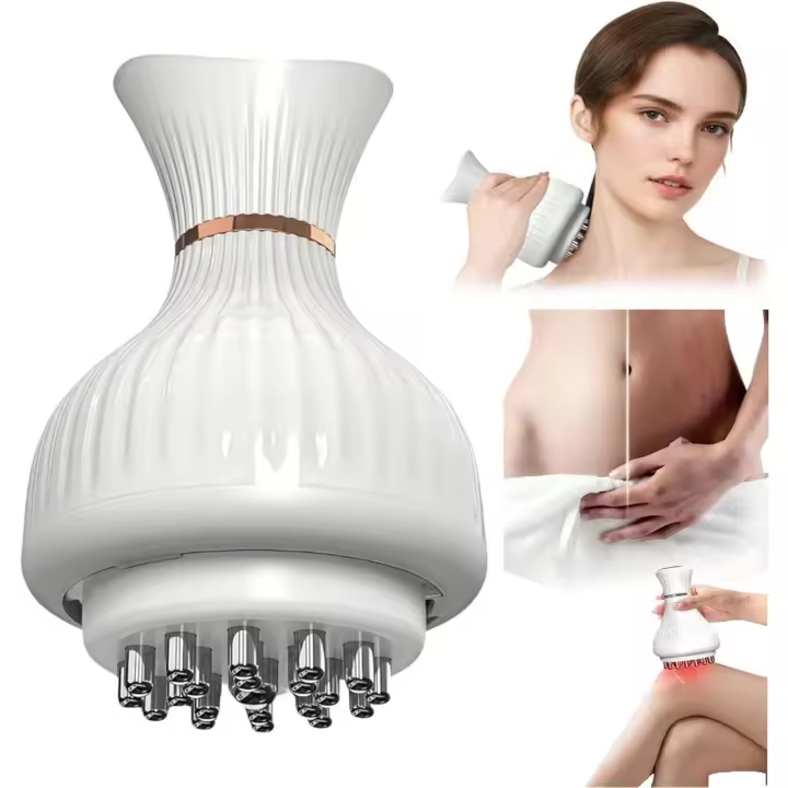 Masajeador de piernas 4 en 1 para circulación y alivio FSA, masajeador de drenaje linfático portátil Cleanse, máquina para esculpir piernas y edemas, herramienta Gua Sha para sauna doméstica, masaje anticelulítico (blanco) - 1
