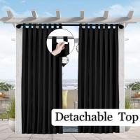 Cortina Impermeable Y Antirreflejo Para Patio Pergola Y Gazebo Con Montaje Fácil Tab Top Decorativa De 100% Poliéster - details 8