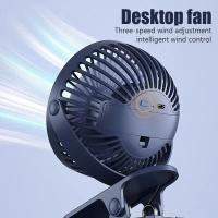 GAIATOP-ventilador de Clip portátil, Mini ventilador de escritorio recargable Silencioso de 3 velocidades, rotación de 360 °, ventilador de refrigeración Personal adecuado para cochecitos - details 8