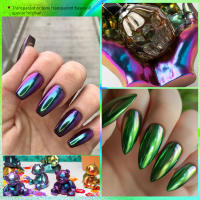 Polvo De Efecto Espejo Plateado Y Plateado Con Brillo De 12 Colores Para Uñas Pigmento De Aurora Metálico Decoración De Uñas - details 1