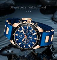 Reloj De Pulsera Deportivo De Lujo Para Hombre LIGE Moda Cronógrafo Acuático Resistente Al Agua Con Fecha Y Manos Luminosas Material De Correa De Silicona - details 7