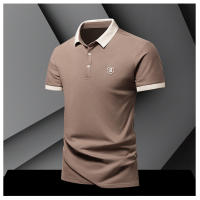 Camisa POLO Para Hombre Verano Moda Seda De Hielo Secado Rápido Manga Corta T-shirt Color Sólido Suelta Collar De Negocios Algodón Puro Top - details 12