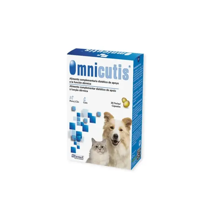 OMNICUTIS 30 cápsulas suplemento dietético integral para la piel de perros y gatos - 1