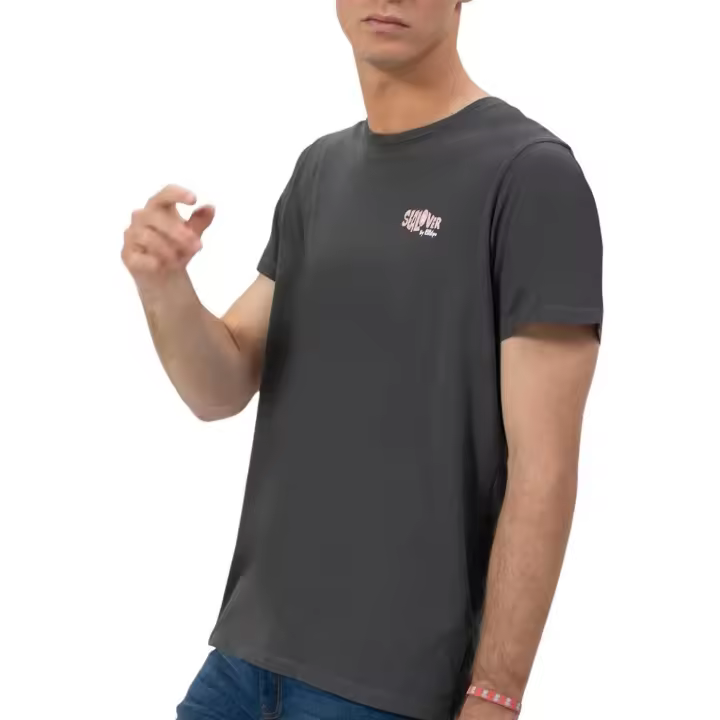 CAMISETA ESTAMPADO SURFING WAVES ANTRACITA - 1