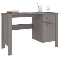 vidaXL Escritorio HAMAR madera maciza de pino gris claro 113x50x75 cm - details 2