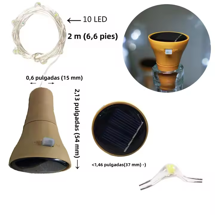 LED Solar Powered Bottle Stopper Light String Outdoor Waterproof Garland Lights for Home Garden Wedding Party Decoración - 1