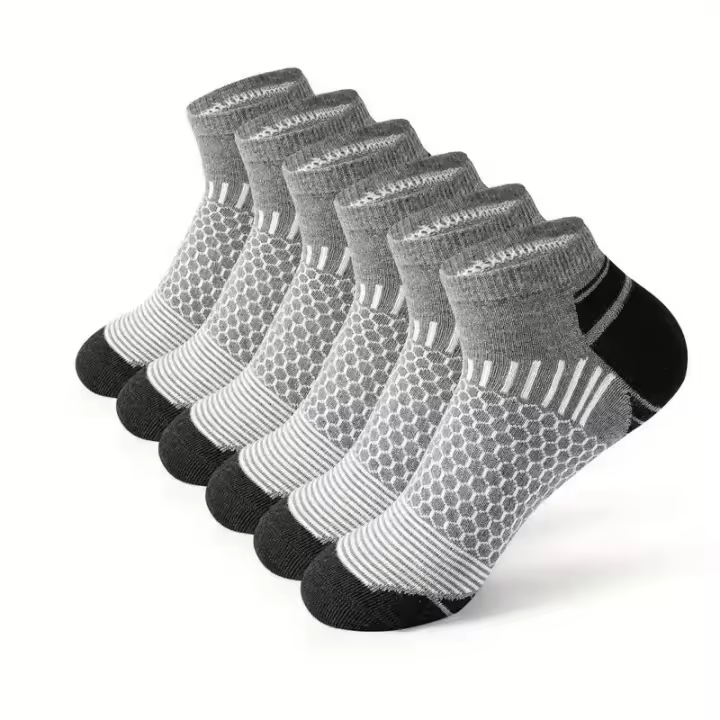 6 pares de calcetines deportivos transpirables que absorben el sudor para hombre, adecuados para baloncesto y correr durante todo el año - 1
