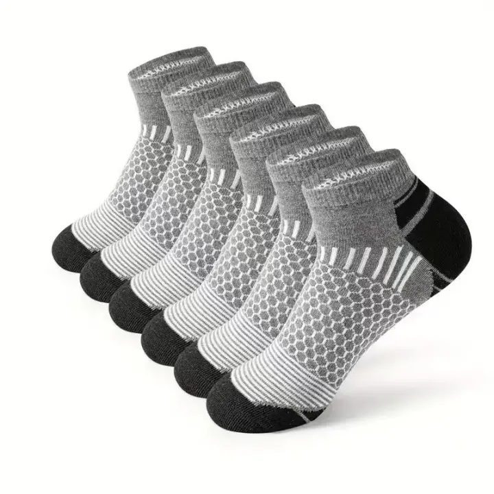 6 pares de calcetines deportivos transpirables que absorben el sudor para hombre, adecuados para baloncesto y correr durante todo el año - 1