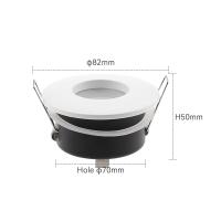2/5 Pcs IP65 Impermeable Fijación Recessed GU10/MR16 Luz De Punto LED Enclume Redondo Cuadrado Enclume De Bombilla De Spot GU10 Material De Aluminio Blanco - details 6