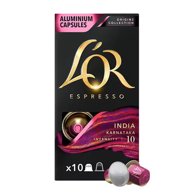 Pack de 5 - L'Or Espresso Café India Intensidad 10  5 cajas x 10 cápsulas (50 cápsulas) compatible con Nespresso - 1