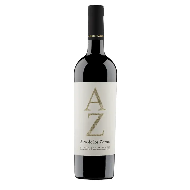 ARTE SABOR Botella de vino Alto de los Zorros Autor, Ribera del Duero, crianza de 21 meses en barrica de roble francés y americano. Vendimia del 2017. 75cl con 14,5% vol. 7x7x32 Cm. - 1