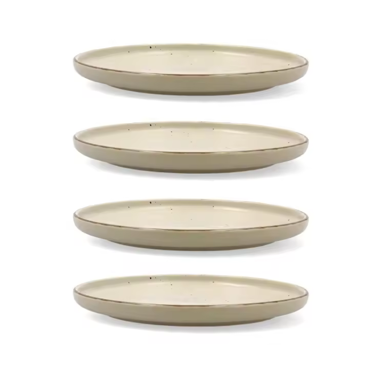 QUID DUNA 4 Plato Llano Cerámico 26,5x2,8CM Verde Decorado Gran tamaño para raciones extrasaludables Apilable - 1