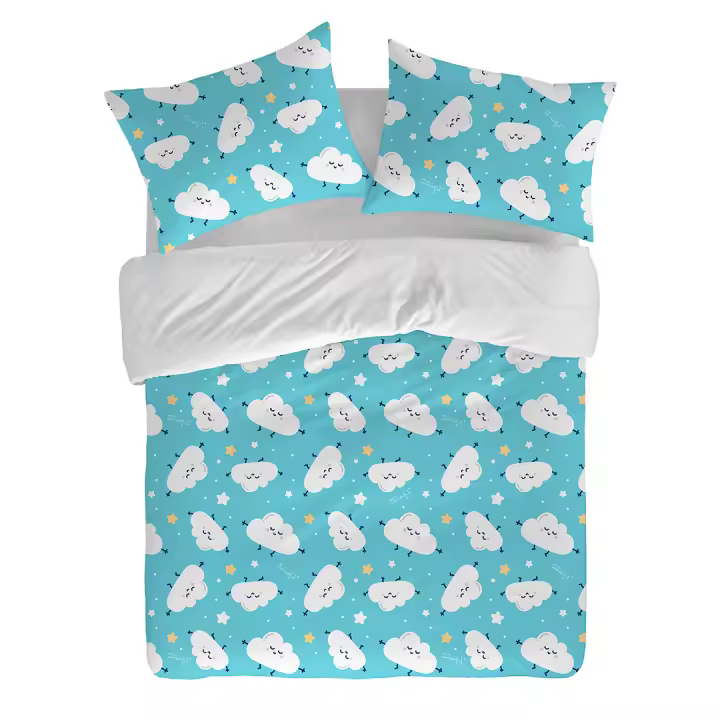 MR. WONDERFUL - Funda nórdica NUBES 100% algodón 144 hilos, ropa de cama. Disponible para cama de 90 cm (155x220 cm), 135 cm (220x220 cm), 150 cm (240x220 cm), 180 cm (260x240 cm). Fabricado en España) - 1