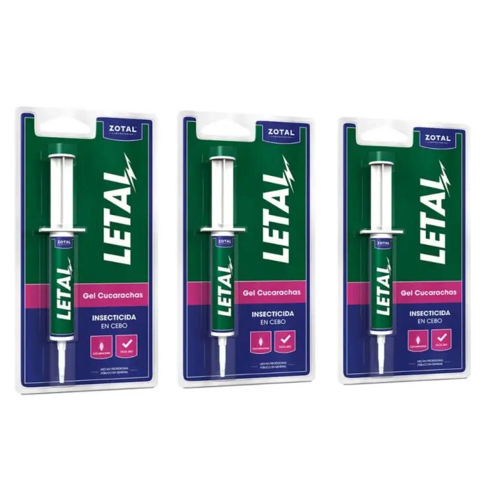Zotal Laboratorios Pack de 3 Insecticida LETAL TRX ZOTAL en Cebo Contra Cucarachas, 30 Gr - 1