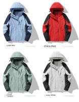Chaqueta De Moda Trenzada De Poliéster Para Hombres Impermeable Y a Prueba De Viento Para Actividades Al Aire Libre Y Deportes En Primavera Y Otoño Con Capucha Desmontable - details 4