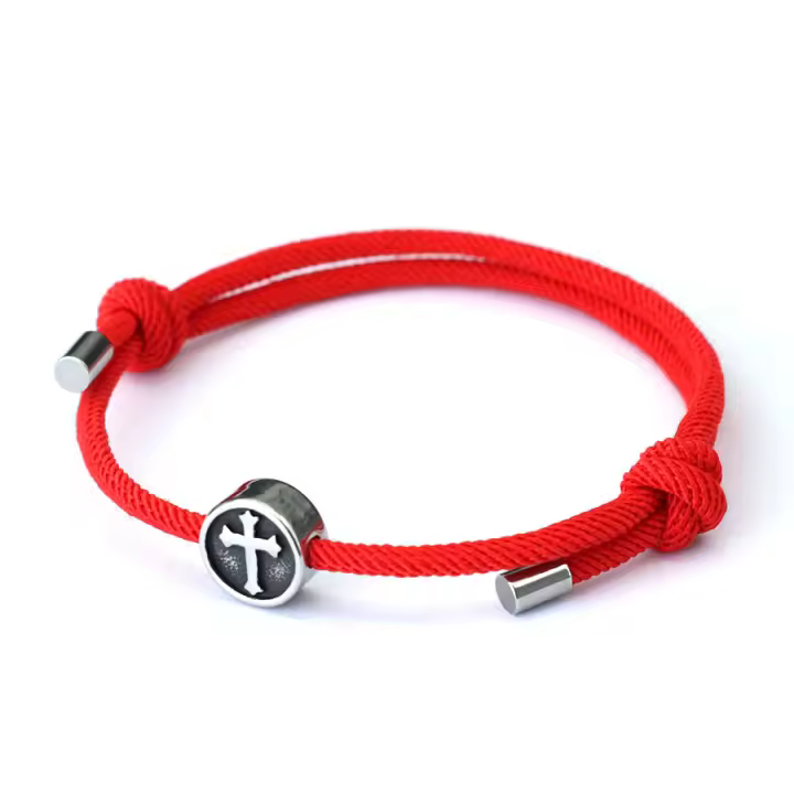 Pulsera Vintage Para Hombre Acero Inoxidable Cruz Vikinga Ajustable Cadena De Malla De 3mm Accesorios De Moda - 1