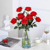Flores Artificiales De Seda Coloridas Rosas Rojas Para Novia Decoración De Mesa Para Noche Y Valentín DIY Arreglo Floral - details 5