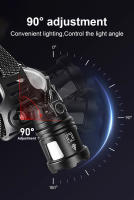 Linterna Frontal LED Recargable 18650 Potencia Máxima 9000000LM Para Pesca Y Camping Luz De Trabajo Profesional Impermeable Con Tres Modos De Iluminación - details 12