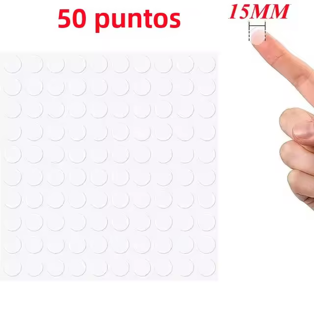 Cinta Adhesiva Doble Cara Redonda De 50 Puntos 1/1.5/2cm Para Decoración De Fiestas Pegatinas Pequeñas Removibles Sin Rastro - 1