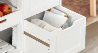 Carro de Almacenamiento Mueble Auxiliar de Cocina Carrito de Servir con 3 Cajones y 3 Estantes Blanco 68 x 38 x 85 cm FKW79-W ES - details 4