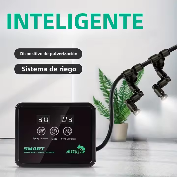 Kit De Sistema De Rociado Inteligente Para Tanque De Foguera De Reptiles Humidificador De Terrario Con Timer Electrónico Sistema De Rociado De Lluvia De Montaña - 1