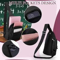 Bolso bandolera para hombre y mujer, impermeable, antirrobo, bandolera pequeña con una sola correa, ligera y pequeña. - details 2