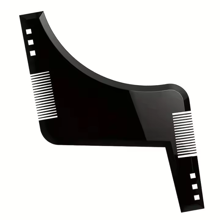 Peine Moustache Negra Para Hombres Peine Moldable Ajustable Con Corte De Barba Accesorios Antidesatornillador Ruler Trimmer De Plástico - 1