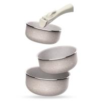 Juego de 8 pcs: 5 sartenes Ø18Ø20Ø24cm(x2)Ø28cm y 3 Cacerolas Ø16Ø18Ø20cm en aluminio prensado con revestimiento ILAG con 3 mangos extraibles - details 38