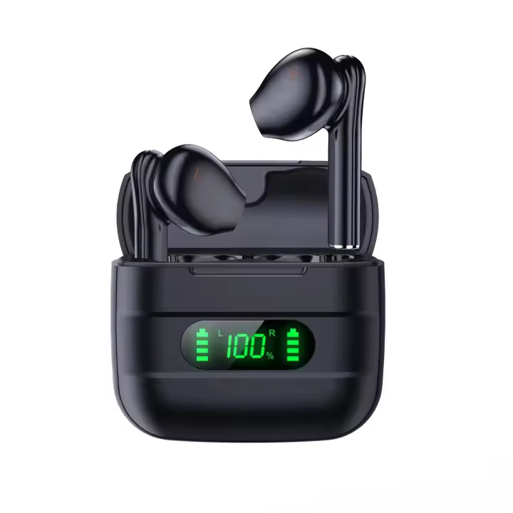ZC Auriculares Inalámbricos, Negro, Blanco, Auriculares Bluetooth 5.1 Auriculares livianos Micrófono Incorporado, Auriculares con Sonido Premium inmersivo Pantalla LED (V12-Versión de actualización) - 1