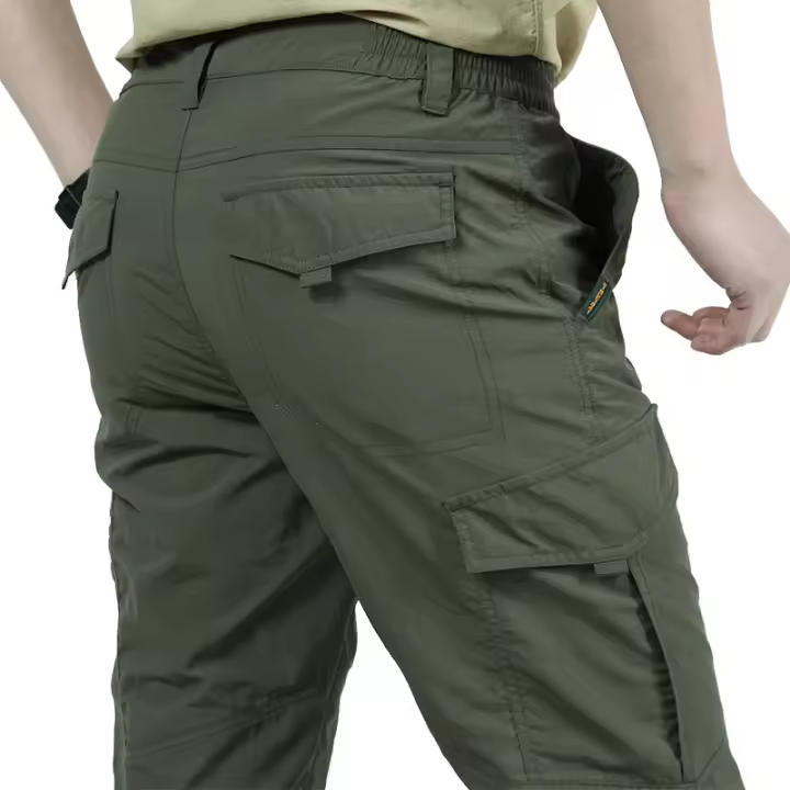Pantalones Para Hombre Resistentes Al Agua With Múltiples Bolsos Trabajo Al Aire Libre Casual Para Acamppar Y Senderismo - 1