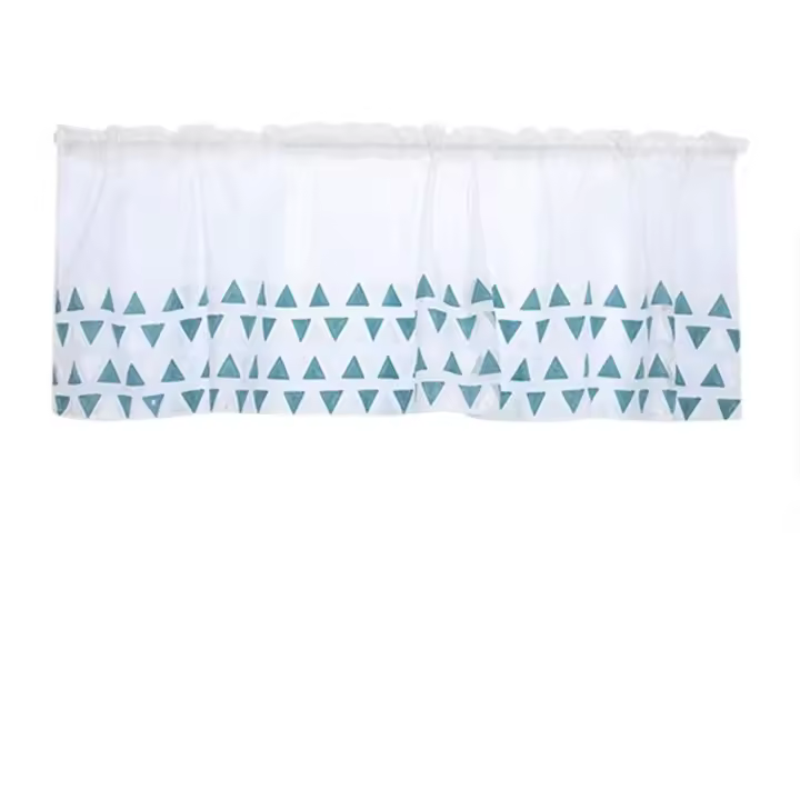 Embroidery Curtain Polyester, Kitchen Tiers Cabinet Short Curtain Half Window Treatment - 1