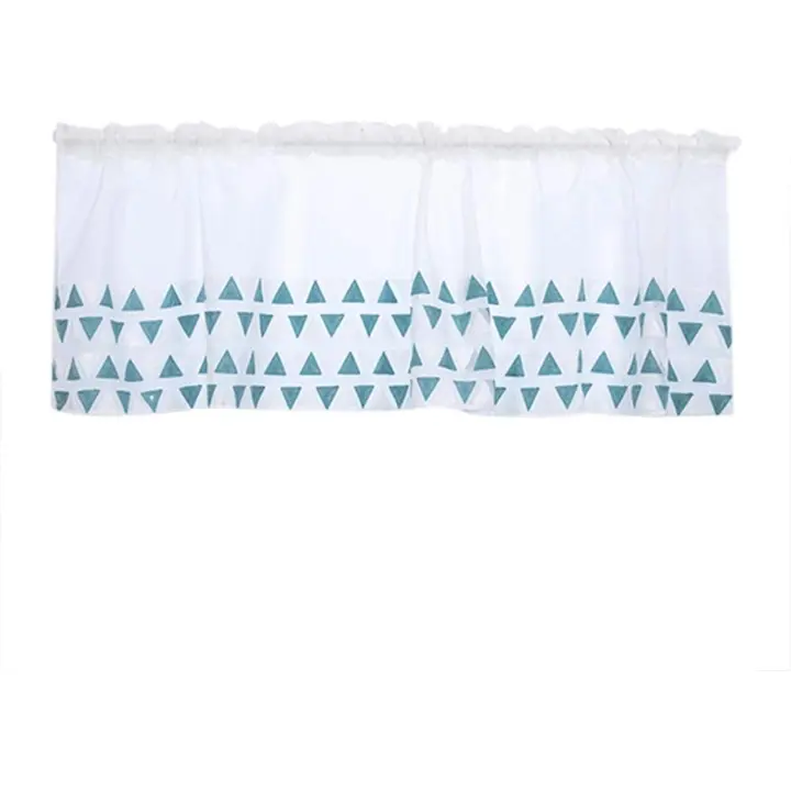 Embroidery Curtain Polyester, Kitchen Tiers Cabinet Short Curtain Half Window Treatment - 1