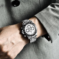 Reloj De Pulsera De Cuarzo PAGANI DESIGN PD-1644 2024 Meteorito Dial Moda Para Hombre Cristal De Esmeralda 100M Cronógrafo - details 4