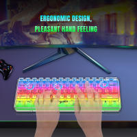 Teclado De Juego HXSJ 60% Con Cable Transparente RGB Backlit Ultra-Compacto Impermeable 61 Teclas Para PC/Mac - details 3
