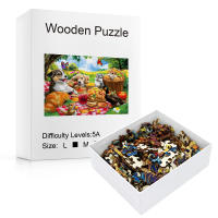 Puzzle De Jardín Para Perros Madera Juego De Mesa Emocional Familiar Patrones Únicos De Animales Tamaños A3/A5 Caja Blanca Incluida - details 2
