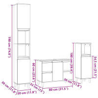 vidaXL Set de muebles de baño 3 pzas madera contrachapada roble Sonoma - details 5