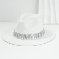 Sombrero De Jazz Elegante Para Mujer Con Borde Plano Y Tulipán De Cuentas Brillantes Para Bodas Y Fiestas - details 8